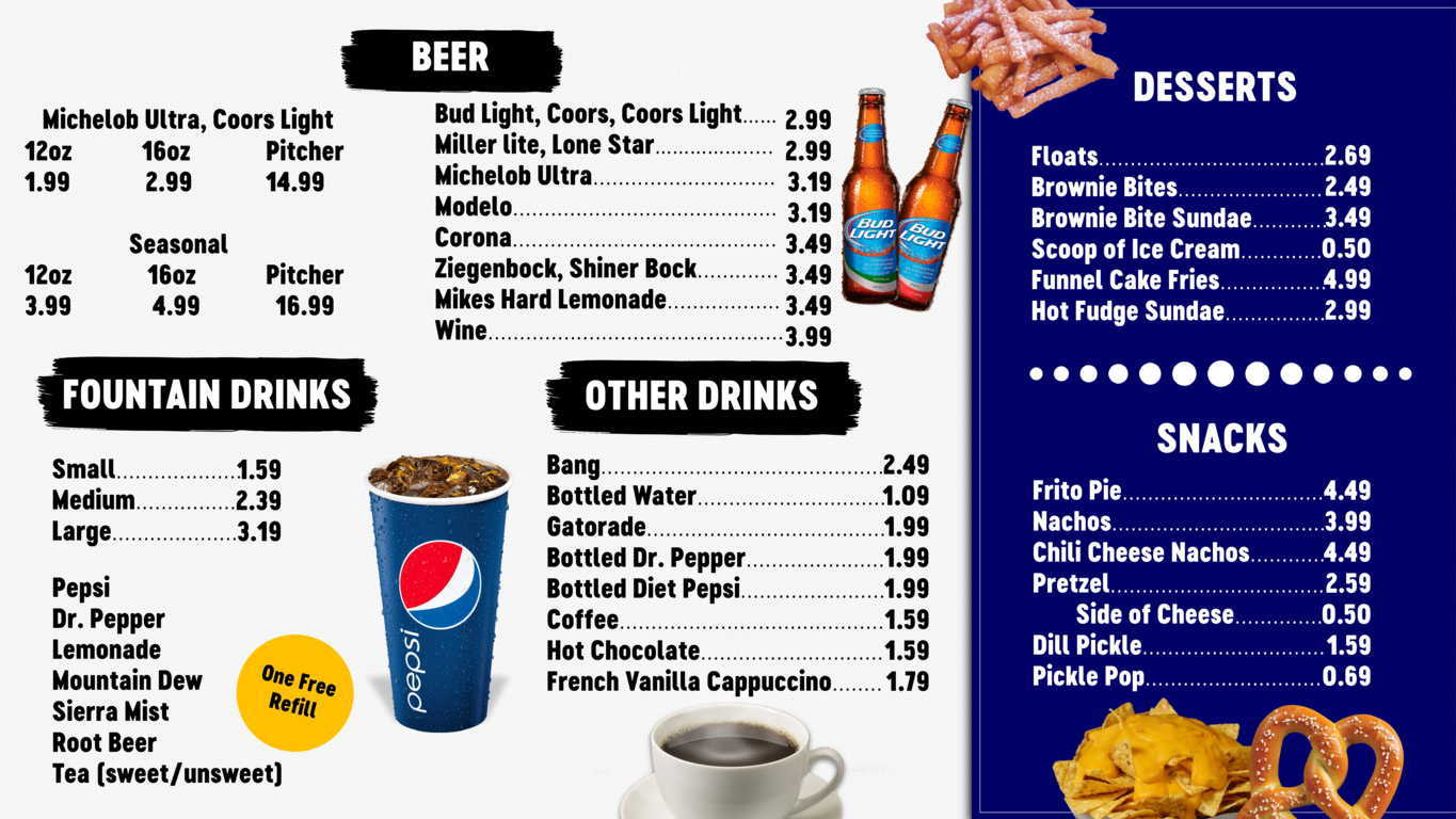 Menu Zone Bowling Center